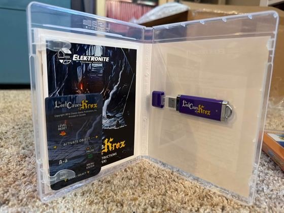 Inside the case: USB drive, manual and overlays